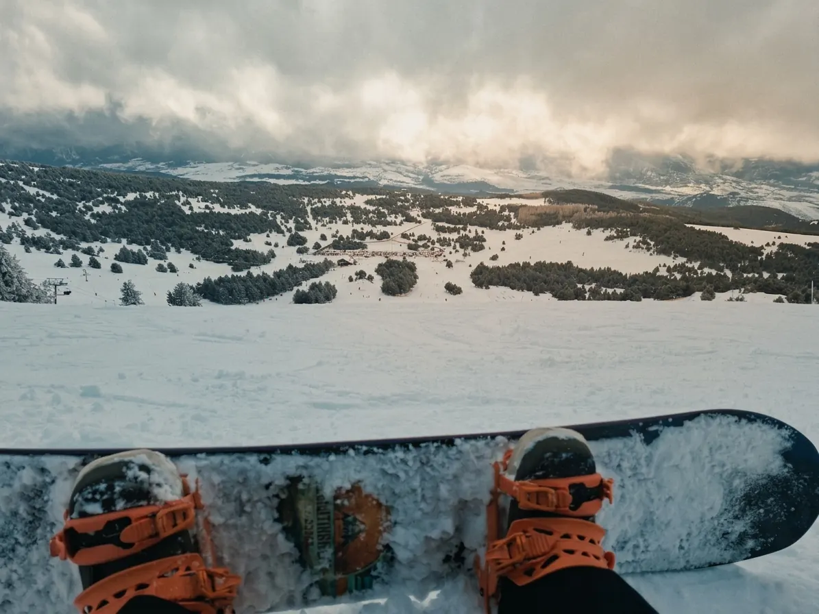 Snowboarding near Font-Romeu in the Pyrenees